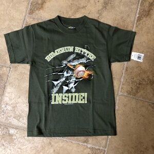 ⚾️ Boys bcg NEW! Olive Green Cotton T-Shirt - Size Medium (10-12) ⚾️